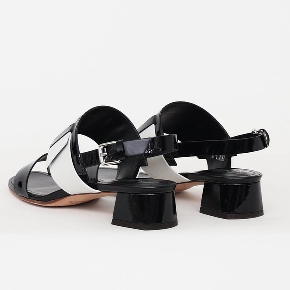 Tod’s Black & White Block Heel Sandal 36 - Picture 4 of 11